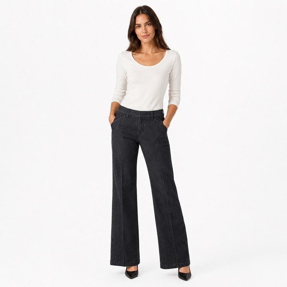 Express Design Studio Editor Stretch Black Pants Women’s Size 8 Wide Leg